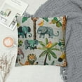 thumbnail image 2 of Shiartex Throw Pillow Covers Safari Animals with Cute Hippo Crocodile Lion Elephant and Giraffe Pillow Case Cushion Cover for Home Party White, 2 of 5