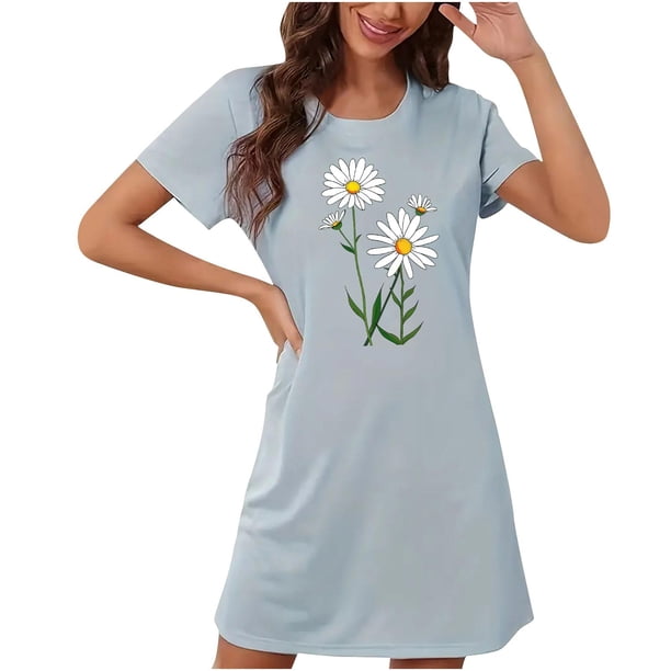 Camisón corto de talla grande para mujer, camisón de manga corta con estampado de pecho a la moda, camisón para mujer