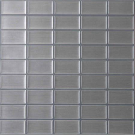Achim Magic Gel Backsplash Wall Tiles Stainless Steel Mosaic