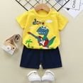 thumbnail image 3 of KDFJPTH Boys 2 Pieces Summer Outfits Toddler Girls Cartoon Printed Short Sleeved Tops and Shorts Children's Suit 18-24 Months, 3 of 3