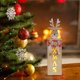 thumbnail image 3 of Adornos de Navidad con luz, Navidad, Papá Noel, muñeco de nieve, Reno, centros de mesa de luz nocturna de madera, adorno de escritorio para decoración navideña para el hogar Fokelyi ZYY-2591, 3 of 5