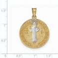thumbnail image 3 of 14k With Rhodium Circle St. Benedict Medal Pendant, 3 of 3