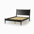 thumbnail image 7 of Camaflexi Mid Century Platform Bed Wood Panel Bed Frame with Headboard, Full, Black, 7 of 7