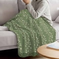 thumbnail image 3 of Sage Green Floral Blanket Soft Cozy Warm Throw Blanket for Couch, Plush Fuzzy Flannel Fleece Blankets for Sofa, Spring Flowers Bed Blankets Lightweight Gifts for Women, 50"x60", 3 of 9