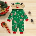 thumbnail image 5 of Babibeauty Christmas Family Matching Hoodie Pajamas Reindeer Romper Jumpsuit Zipper Pjs, 5 of 8