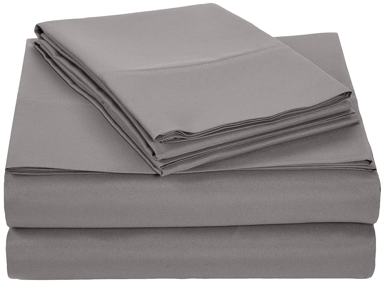 Luxury Home Super-Soft 1600 Series Double-Brushed 6 Pcs Bed Sheets Set (California King, Gray)