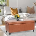 thumbnail image 7 of Homebeez 42 inch Wide Rectangle Lift Top Storage Ottoman Bench, Faux Leather with Large Storage Space for The Living Room, Entryway, Bedroom, 7 of 7