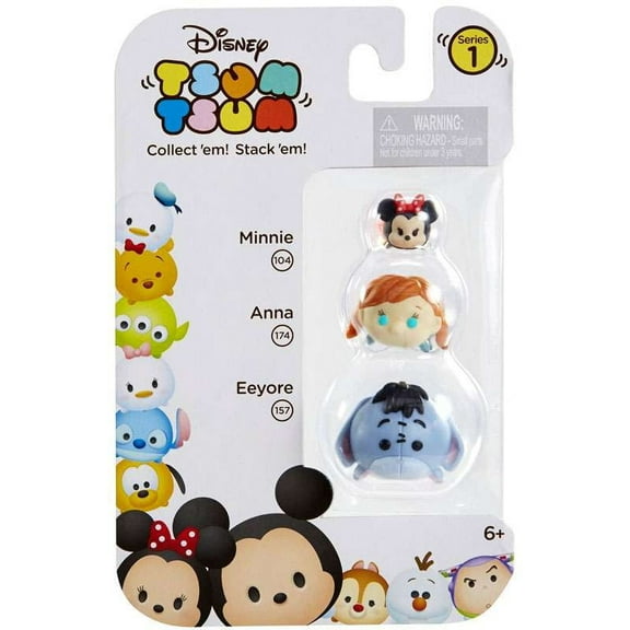 Disney Tsum Tsum Minnie, Anna & Eeyore Mini Figures, 3 Pack