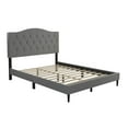 thumbnail image 3 of Home Design Mason Full Upholstered Platform Bed with Button Tufted, Bed Frame with Curved Headboard for Adult, Gray, Easy Assembly, 3 of 5