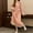 Pink, variant on QUNYINEY Womens Nightgowns Long Sleeve Flannel Lace Long Cute Sleep Shirt Jacquard Warm Loose Fit Crew Neck Lounge Wear for Women