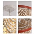 thumbnail image 5 of Q&S Boho Chandelier,Assembly Complete 5-Lights Farmhouse Rustic Coastal Red Leather Wood Beaded Large Pendant Light Fixture for Bedroom Dining Room Entryway Foyer UL Listed, 5 lights, 5 of 8
