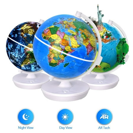 Smart World Globe - 2 In 1 Illuminated Globe with Built-in Augmented Reality Technology, Earth by Day, Constellations by Night, AR App Experience, Adventure and Discovery, Educational Gift for (Best Constellation Finder App)