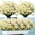 thumbnail image 1 of ZOELNIC 8 manojos de margaritas artificiales para exterior, flores de otoño falsas para decoración, resistentes a la decoloración, de plástico sintético, para jardín, porche, ventana, jardinera, 1 of 7