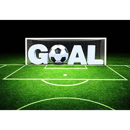 HelloDecor Polyster 5x7ft Football Goal Field Photography Studio Backdrop