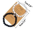thumbnail image 3 of SUSHANG Frosted Handmade Beaded Bracelet Black White Bead Best Friend Card Bracelets Couples Bracelets for 2 Matching His and Her Lover Bracelet for Friendship Relationship Girlfriend Valentines Gift, 3 of 9