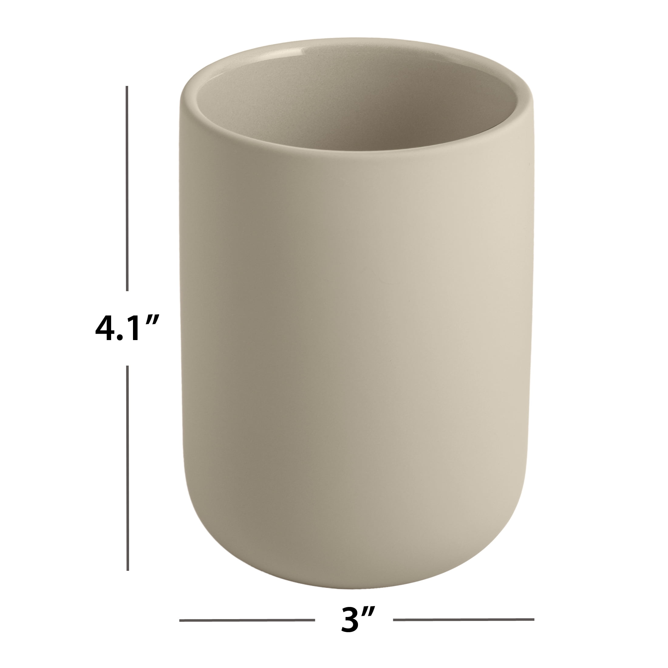 Mainstays Soft Touch Ceramic Toothbrush Holder Tan