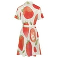 thumbnail image 6 of Strawberry Fruit Watercolor Womens Shirt Dresses Women'S Short Sleeve Dress Turn-Down Collar Dress A Line Casuall Dress Oversize(XS-6XL), 6 of 7