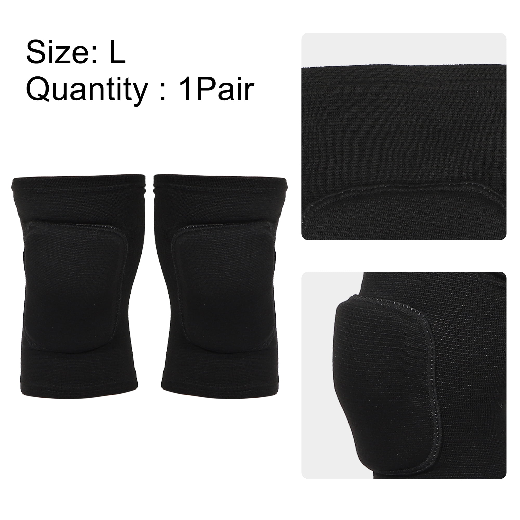 Unique Bargains 1 Pair Knee Brace Protection Sponge Knee Pads Knee Support Black Size L