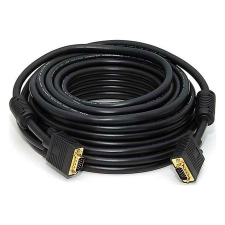 UPC: 0844660035725 | Monoprice 50  CL2 Gold Plated Super VGA Male to Male Cable With Ferrites Black 103572
