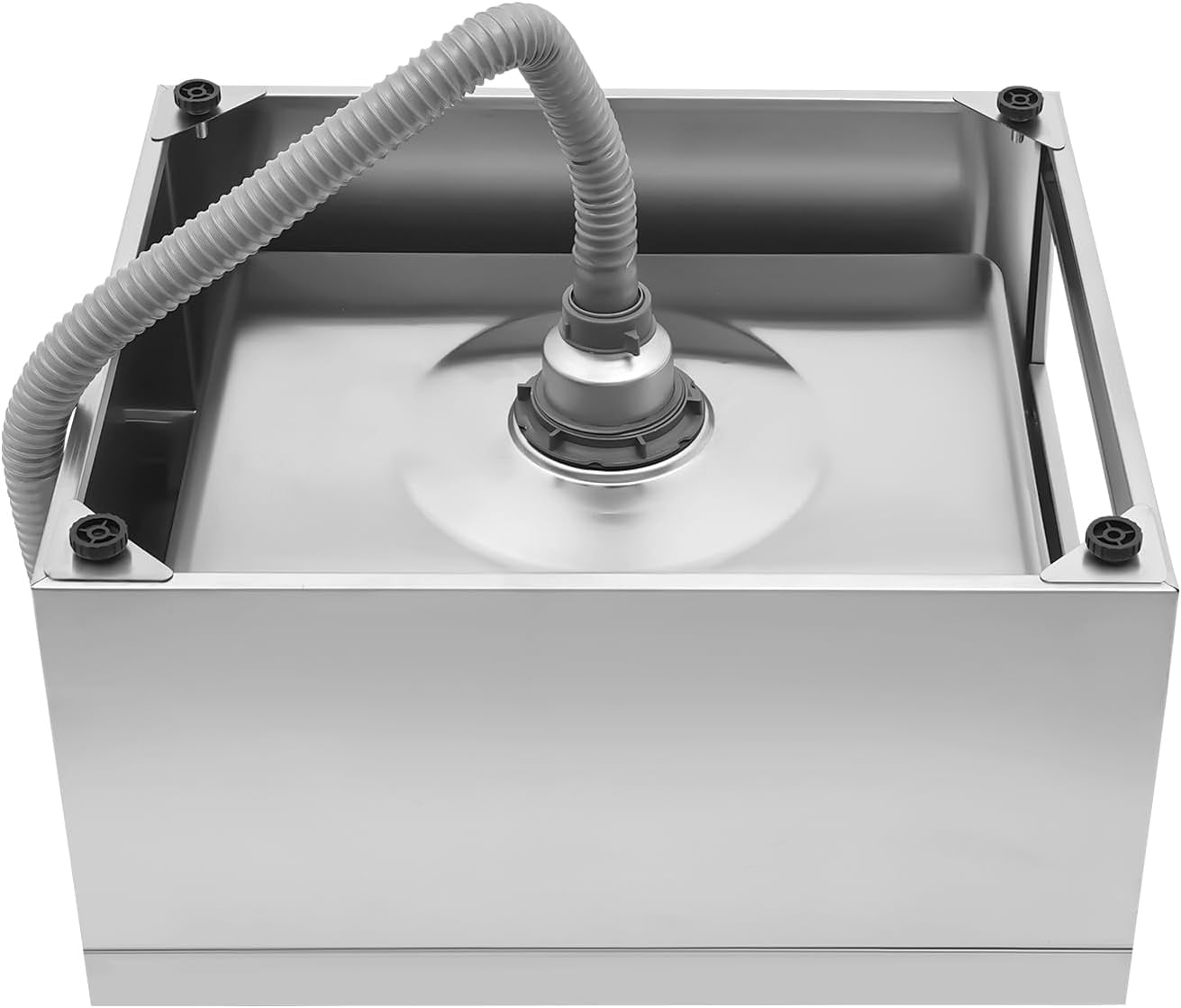 Miumaeov 304 Stainless Steel Floor Mop Sink, Mop Service Basin with Sink Drainage/Strainer  ( No Backsplash)