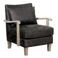 thumbnail image 3 of Furniture of America Ciela Faux Leather Cushioned Accent Chair in Dark Gray, 3 of 6