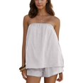 thumbnail image 2 of Women Two Piece Polka Dot Shorts Sets Summer Strapless Tube Top Matching Set Y2K Backless Lounge Vacation Outfits, 2 of 4