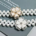thumbnail image 7 of Yesbay Pearl Belt for Women Rhinestone Floral Pearl Decorative Waist Chain Sweet Dress Elastic Belt Elegant Party Accessory, 7 of 7