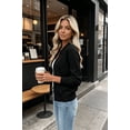 thumbnail image 6 of UZMOG Cardigan Sweaters for Women, Lightweight Trendy Long Sleeve Lapel Collar Button Down Sweater Cardigans, Black, 6 of 9