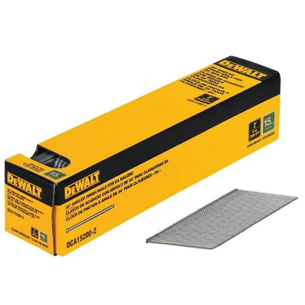 DeWalt DCA152002 Collated Angled Finishing Nails, 15 Gauge, 2 In