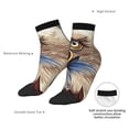 thumbnail image 6 of Rateoe Eagle With USA Flags Pattern Quarter Crew Socks,Toe Seamed Ankle Socks,Cotton Cushioned Breathable Athletic Crew Sports Socks, 6 of 7