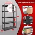 thumbnail image 3 of The Atlas 36" W Laminated Heavy Duty Metal Shelving Unit 4000 Lbs Boltless Garage Storage Shelves Utility Rack Shelf Warehouse Pantry Shed 36" W x 18" D x 72" H, Black, 3 of 15
