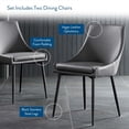 thumbnail image 7 of Modway Viscount Vegan Leather Dining Chairs - Set of 2 in Black Gray, 7 of 7