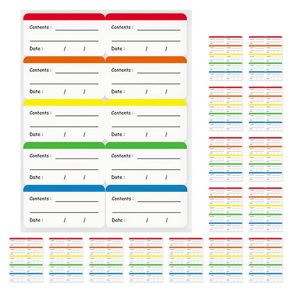 KAKOWELY food labels 300Pcs Food Date Labels Freezer Writable Sticker Food Recording Labels Freezer Food Labels2.36"X1.18"(LxW)