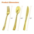 thumbnail image 2 of LESYAO 150 Pack Gold Plastic Silverware, Heavy Duty Gold Plastic Cutlery Set Disposable Flatware Dinnerware -50 Forks, 50 Spoons, 50 Knives for party, 2 of 6
