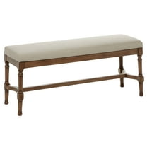 DecMode Wood Bench with Burlap Seat, Brown