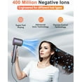 thumbnail image 7 of Professional Ionic Hair Dryer, 1800W High Speed Blow Dryer for Home Salon, Real 200 Million Negative Ions, 120,000 RPM Brushless Motor for All Hair Types-1 (Silver), 7 of 7