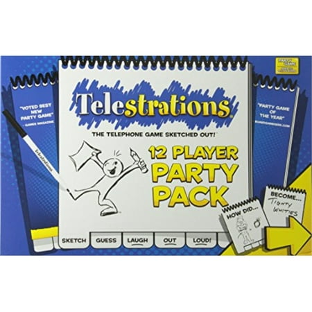 usaopoly telestrations party pack 12 player party game | #1 party game for all ages | play with your friends and family | the fun game telestrations with 600 new phrases to (Games To Play With Your Best Friend)