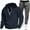 Blue, variant on Men's Tracksuit With Zipper 2 Piece Hooded Fashionable Men's Solid Color Long Sleeve Casual Outwear Jackets Sets Running Jogging Sport Suit Sets Fall Winter Outfit