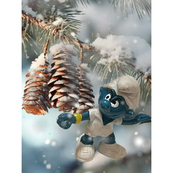 The Smurfs PVC Figure Ornament Figurine Holiday Charm Smurf 2” Gift