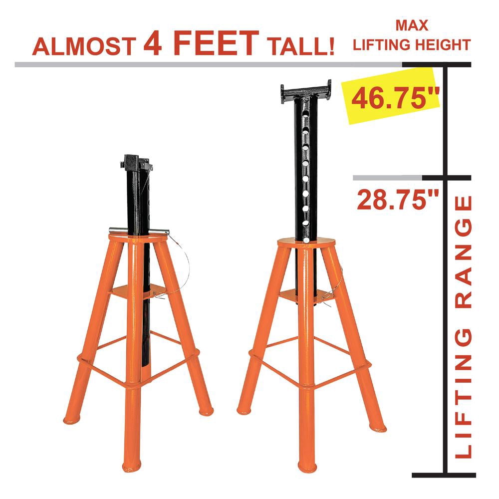 Black Bull 10 Ton High Height Jack Stand (2pk)