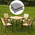 2Piece Tufted Chair Pads with Wicker Seat Cushions for Indoor/Outdoor