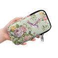thumbnail image 2 of SEANATIVE Dual Compartment Eyeglasses Case Zipper Sunglasses Pouch Shockproof Lightweight Travel Eyewear Organizer Portable Glasses Pouch for Work Vacation Trips, Retro Hummingbird Flower Green, 2 of 7