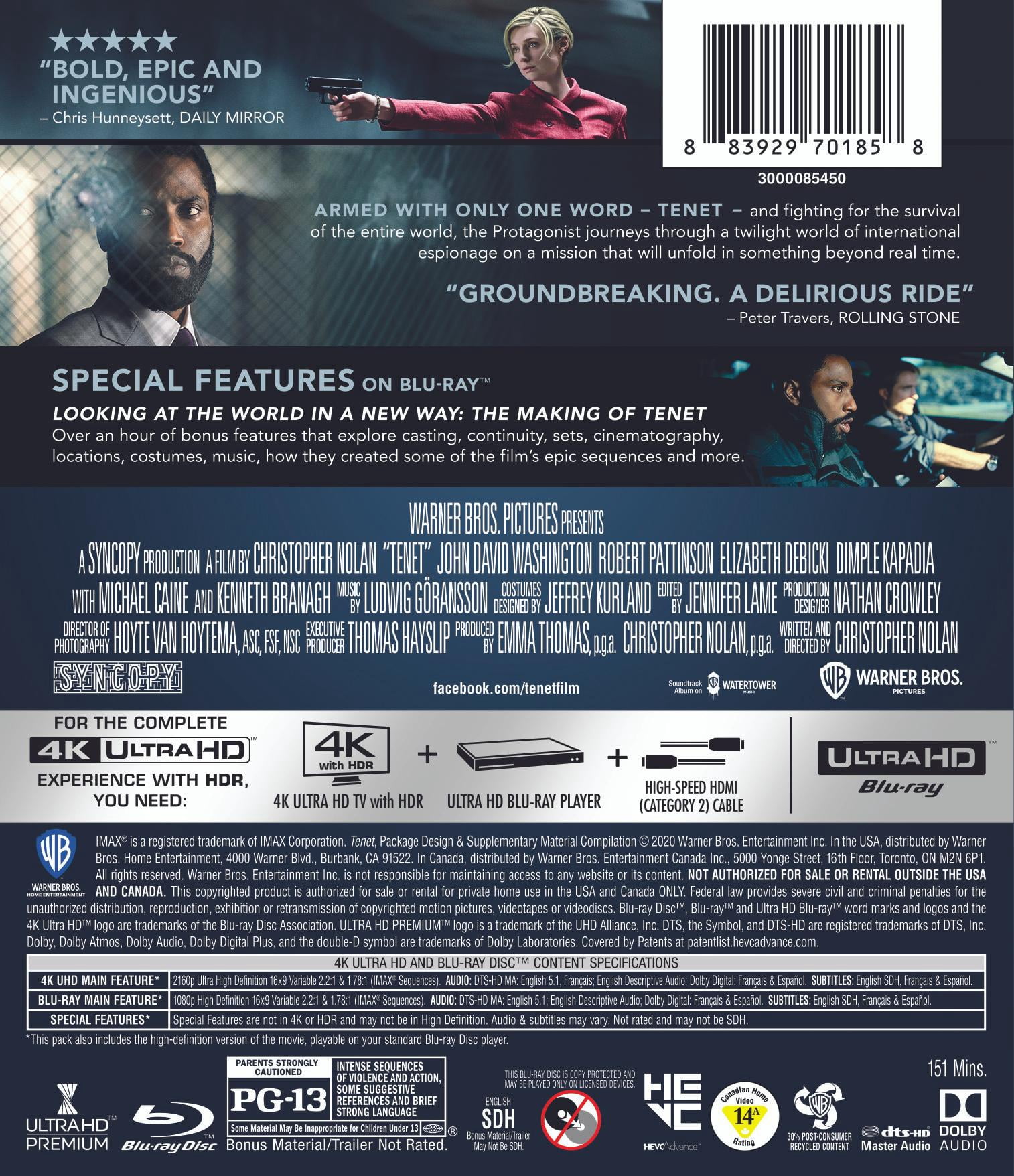 Tenet (4K Ultra HD + Blu-ray)