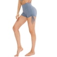 thumbnail image 3 of TFixol Pantalones cortos de yoga para mujer con cordón de cintura alta deportes fitness entrenamiento correr, 3 of 8