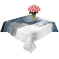 thumbnail image 2 of Blue Table Cloth Waterproof Tablecloths, Retro Oil Painted Modern Abstract Art Tablecloth Dining Table Cover for Kitchen Party Tabletop Outdoor, Square Tablecloth 60x60 Inch, 2 of 9