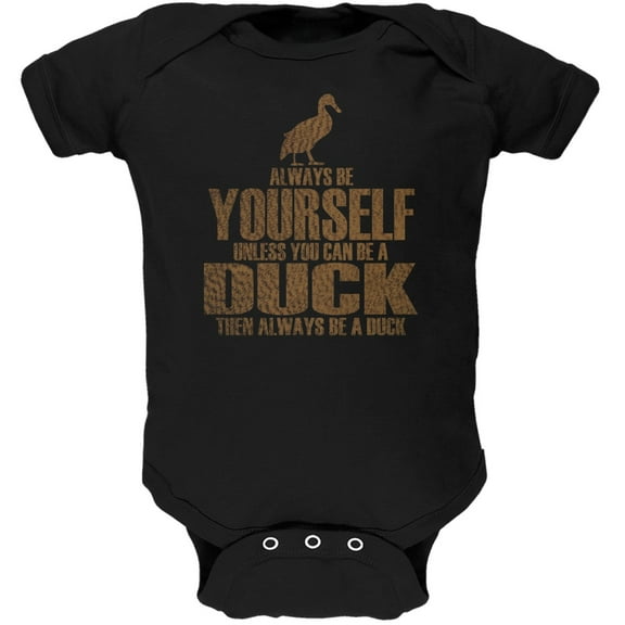 Always Be Yourself Duck Black Soft Baby One Piece - 3 month