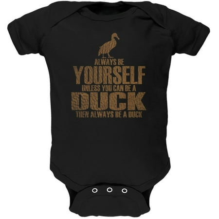 Always Be Yourself Duck Black Soft Baby One Piece