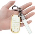 thumbnail image 1 of LAICAIW Compatible with Jeep Grand Cherokee Key Fob Cover, 3 4 5 Buttons Protector for Jeep Key Cover with Key Fob Keychain, Fit for Jeep Compass Renegade Cherokee (Jep-W), 1 of 7