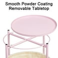 thumbnail image 3 of Round Side End Tables with Storage Bag for Living Room Bedroom, Industial Small Side Accent Bedside Table Metal, Pink, 3 of 9