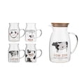 thumbnail image 1 of Encantador juego de vidrio de vaca, una olla, cuatro tazas, juego de cinco piezas, taza de leche, hervidor de agua fría for el hogar, tazas de café de dibujos animados de viento Ins, 1 of 6